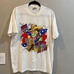 Vintage Cal Cru 50/50 SS t-shirt Airwaves screen print Rebel ‘Til The Day I Die